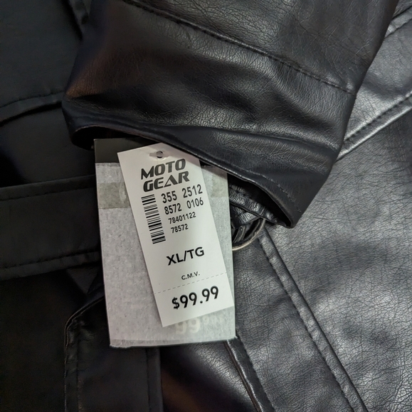 New Womens Moto Jacket Size XL Faux Leather Belted Jacket Moto Gear Jacket - Picture 9 of 11